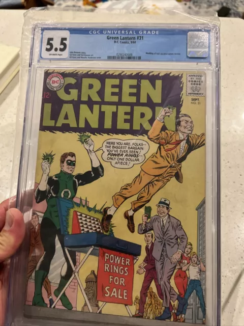 Green Lantern #31 ~ CGC 5.5~ 1st appearance of Grolls ~ DC Comics Off White