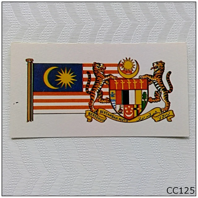 BROOKE BOND FLAGS And Emblems Of The World 9 Malaysia Tea Card (CC125