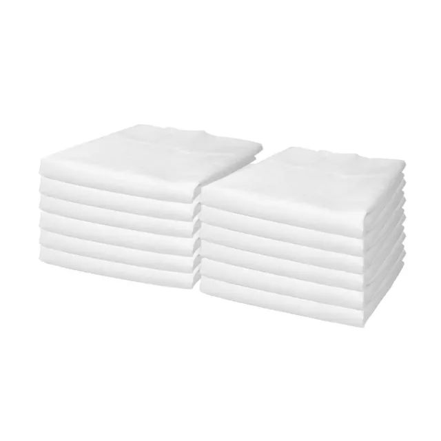 Bulk 12 Pack of Lulworth Pillowcases - Standard Size White 20 x 30 Soft Bedding