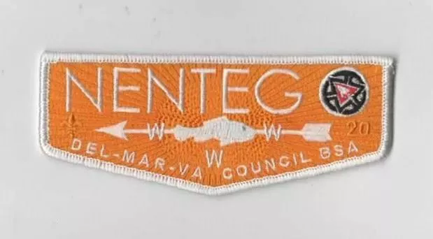 OA Nentego Lodge 20 BSA Flap WHT Bdr. Del-Mar-Va Council 81 Wilmington, DE [KY-2