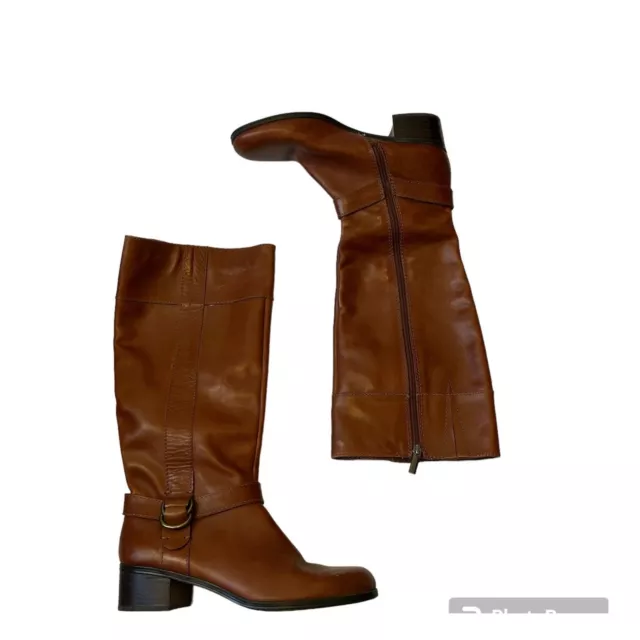 Bandolino BDCODI Womens Brown Leather Zip-up Riding Boots Size 9.5