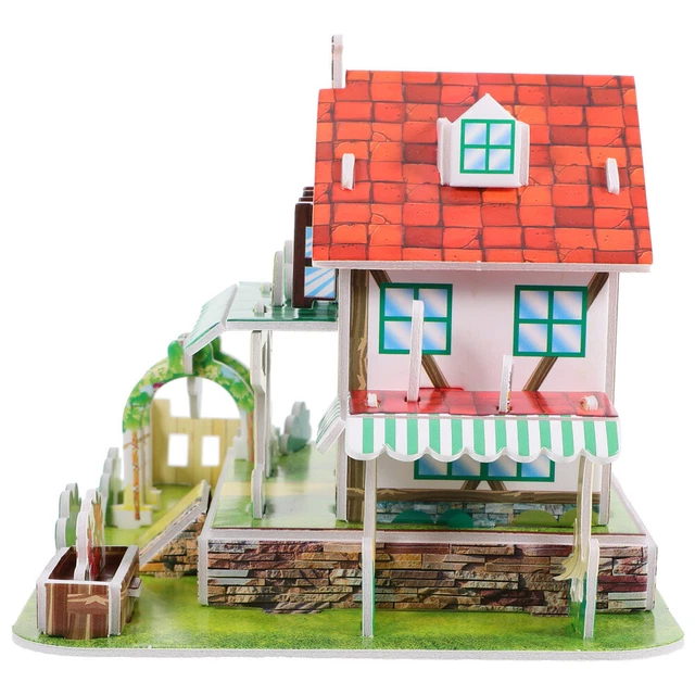 1 Set DIY Building Models DIY Jigsaw Toys Assembly 3D Paper Villa Model