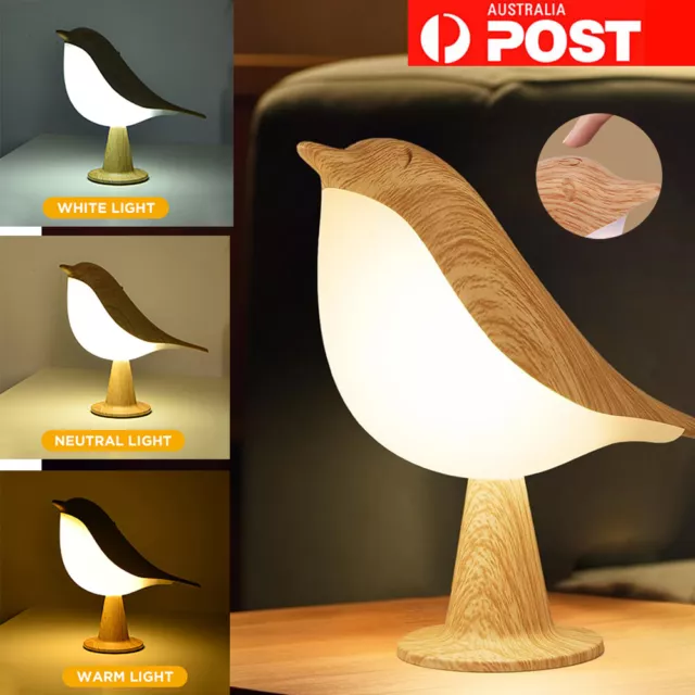 Dimmable Touch Table Night Light Lamp Bird Shape Kids Bedside Lamps Rechargeable