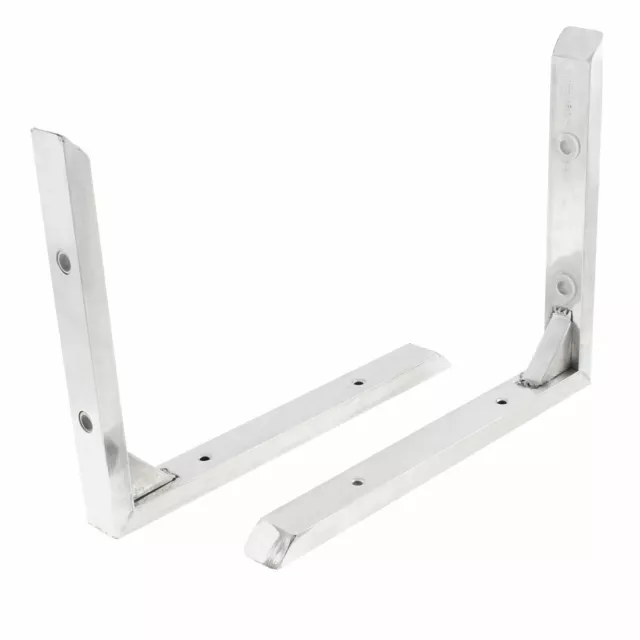 Stainless Steel Corner Brace Joint Right Angle Bracket Silver Tone 25x20cm 2Pcs