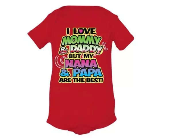 I LOVE MOMMY DADDY BUT NANA PAPA THE BEST NEON Lap Shoulder Creepers NB To 24Mo