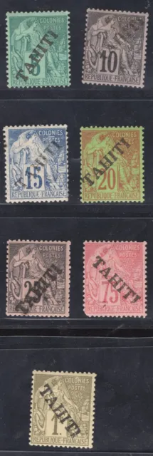 Momen: French Colonies In Tahiti Sc #8/16 1893 Mint Og H Lot #65353