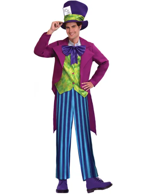 Adults Tea Party Mad Hatter Fancy Dress Costume Wonderland World Book Day Mens