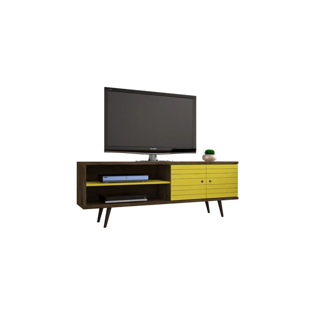 Manhattan Comfort 62.99" Mid Century - Modern TV Stand with 3 Shelves and 2