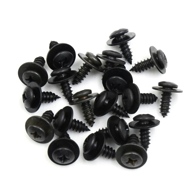 20Pz 6 x 19mm Acciaio Inossidabile Traliccio Nero Vite per Parafango Auto 20Pz 6 x 19mm Acciaio Inossidabile Traliccio Nero Vite per Parafango Auto