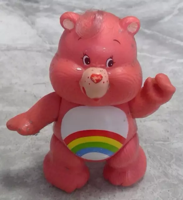 Vintage Rare Collectable 1983 Care Bears Poseable Vinyl Figure "Cheer Bear" Pink