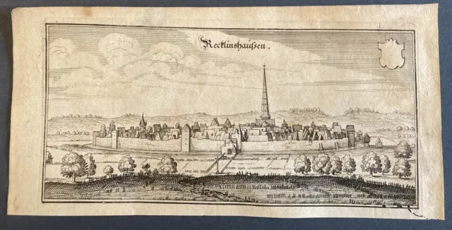 Recklinshaußen - Stadtansicht Recklinghausen Topographia Merian Kupferstich 1647