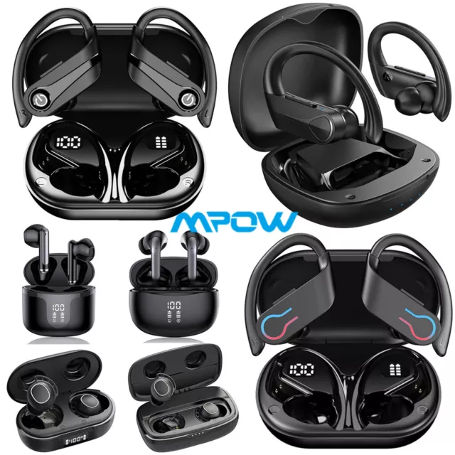 MPOW Sports Wireless Bluetooth TWS Earbuds In-Ear Headphones Bass Gym Earphones