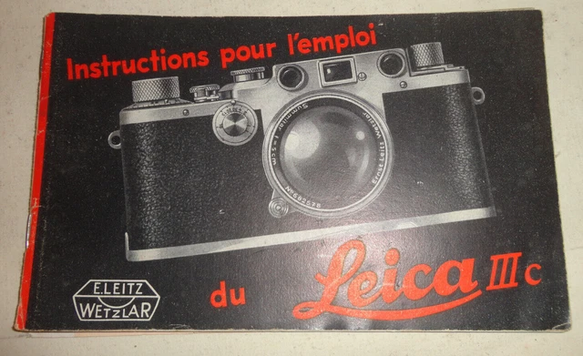 instructions pour l'emploi du leica  IIIc e.leitz wetzlar  mode d'emploi
