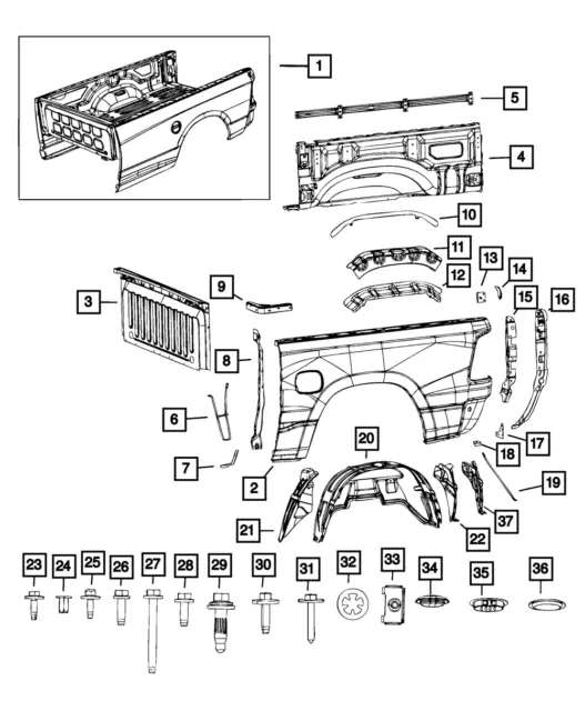 Genuine Mopar Wheelhouse Bracket Left 68365744AA