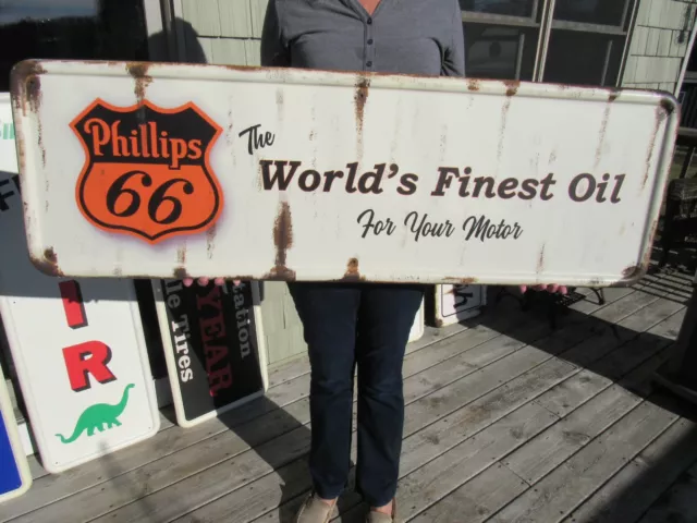 Vintage Phillips 66 Motor Oil Sign On A 1947 Coca Cola Sign Blank Look !