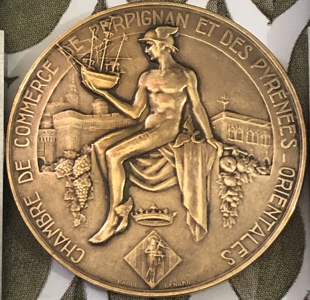MÉDAILLE EN BRONZE RAOUL BENARD ART DECO NOUVEAU MEDAL DIAMETRE 41 mm