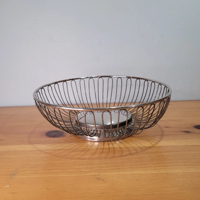 VTG INTERNATIONAL SILVER Silver Plated Wire Basket Fruit Potpourri Centerpiece