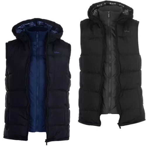Lee Cooper Uomo 2 in1 Gilet Gr S M L XL 2XL 3XL 4XL Trapuntato Giacca Nuovo