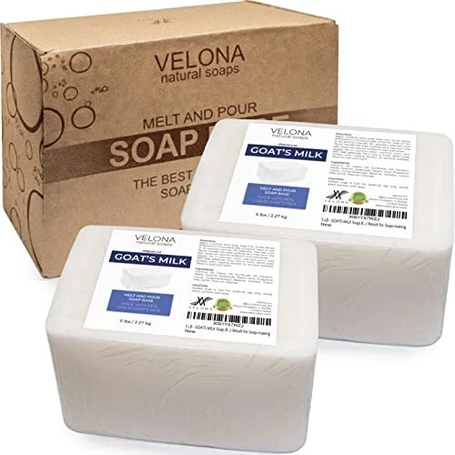 10 LB - Base de jabón de leche de cabra de Velona | SLS/SLES Gratis | Derretir y verter | Natu...