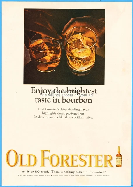 1966 Old Forester Bourbon Brown Forman Louisville KY Enjoy Brightest Taste Ad