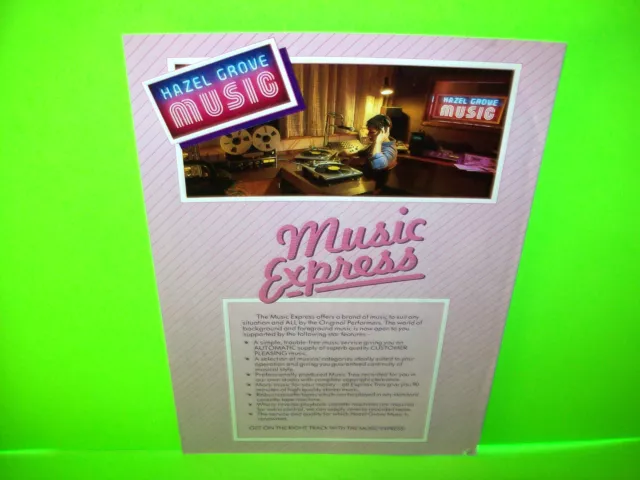 Hazel Grove MUSIC EXPRESS Background Cassette Music Original Promo Sales Flyer