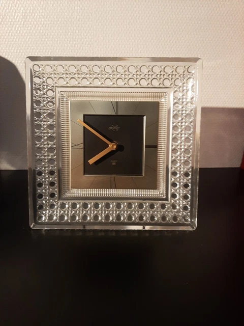 Superbe Ancienne montre / horloge, décor verre, Hoya Lofty, Japan, vintage