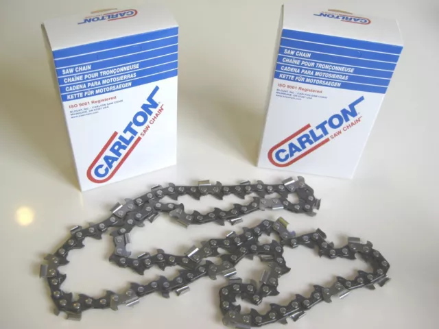 2 x CARLTON CHAINSAW CHAINS SEMI CHISEL 3/8 .050 72 DL 20" Inch ECHO McCULLOCH