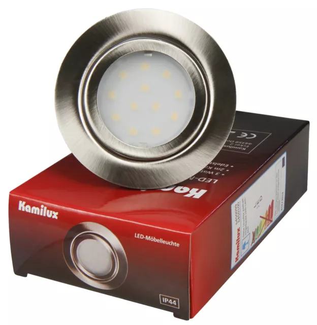 LED Möbeleinbauleuchte 3W 12V Strahler Spot flach Einbaustrahler Lampe Licht