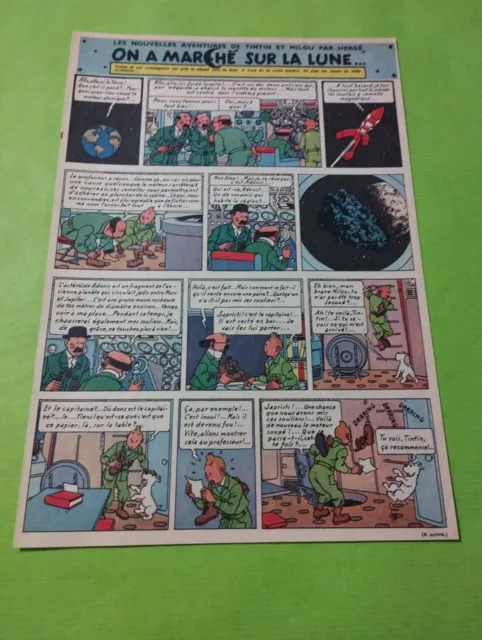 Planche Bd On A Marche Sur La Lune Tintin Herge Adonis Asteroide - 1953 - ( B0 )