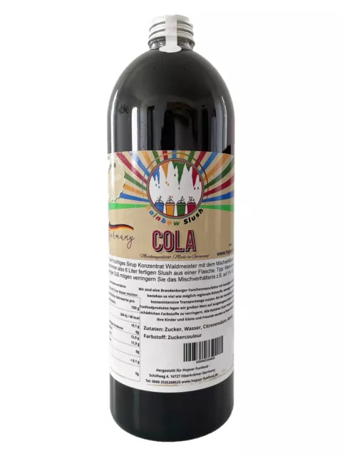 (6,95 Eur / L) Rainbow Slush Syrup Azo Free Taste Cola 33.8oz Bottle