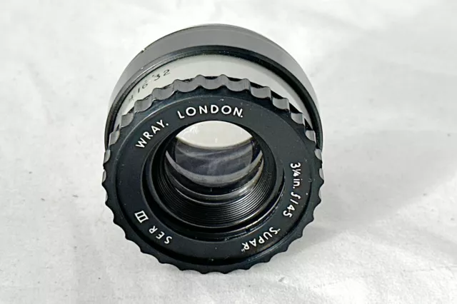 Enlarger lens - Vintage Wray London 'SUPAR’' 3 1/4 inch  f4.5 Clear Glass