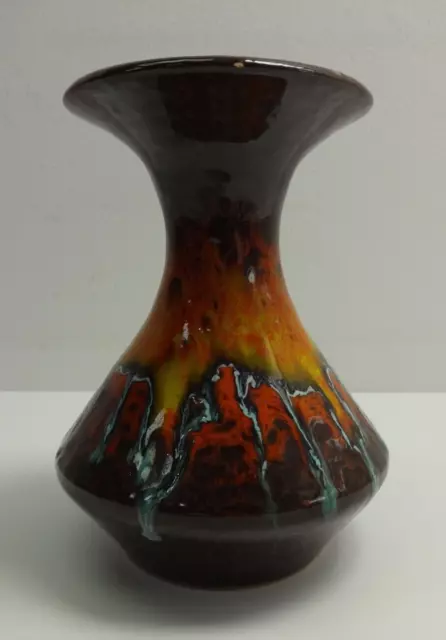 Vintage Lava Pottery Glaze Flower Vase Mid 20th Century Interior Design Original
