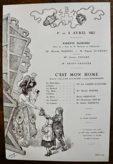 JOB Programme théatre C'EST MON HOME avril 1922