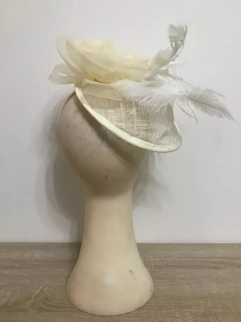 Ladies Women's Sinamay Facinator Cocktail Bridal Wedding Hat Uk Size One Size 90 3