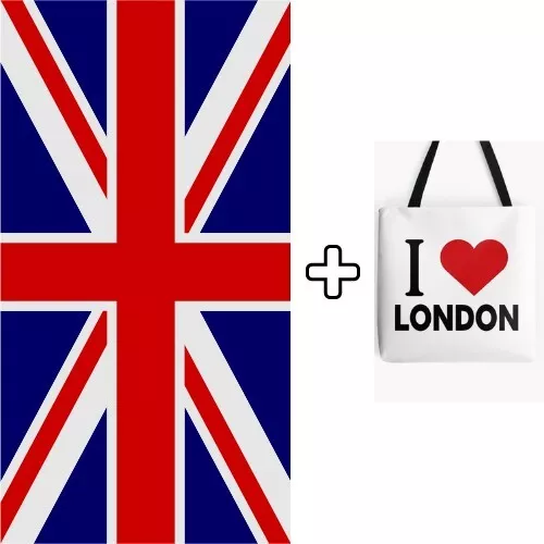 Union Jack UK Flag Premium Beach Quick Dry Towel (Extra Large) - With Tote Bag 