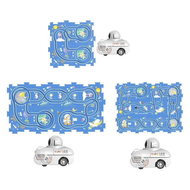 Puzzle Track Car Paly Set Track Building Blocks for Children Preschool Girls