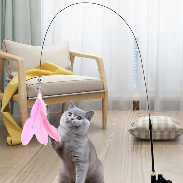 Kitten Toy Cat Feather Bell Wand Teaser Rod Pet Interactive Play Stick Toys Gift