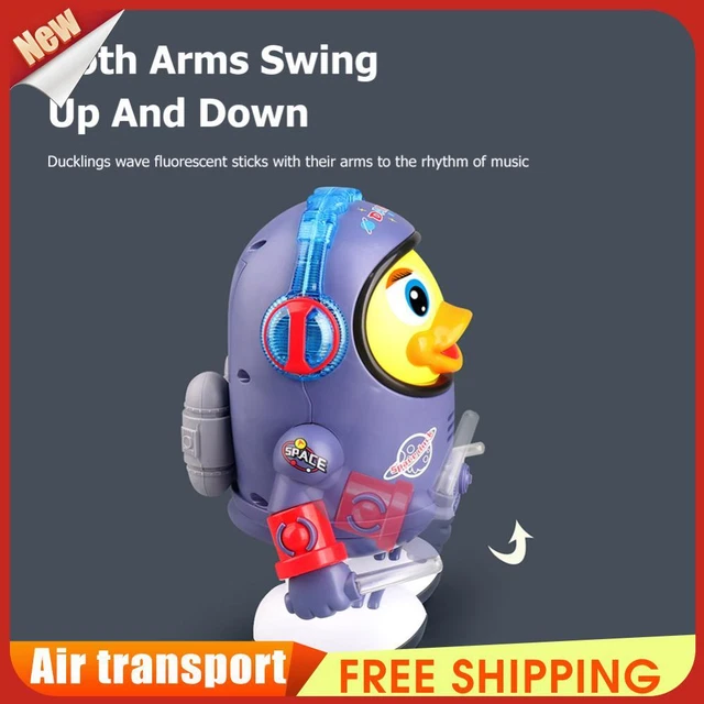 Electric Noisy Duck Toys Battery Powered with Music Light for Kids Holiday Gifts