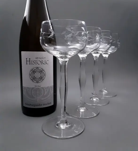 Vier antike Jugendstil Weingläser um 1900 Glasform Peter Behrens
