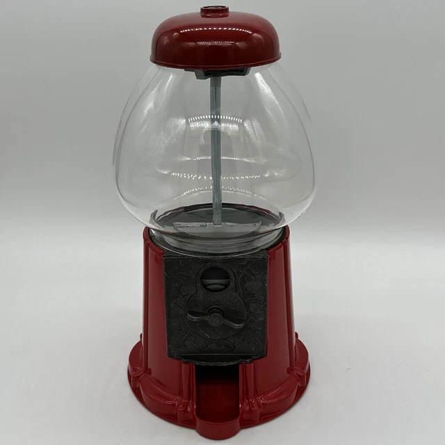 VINTAGE BUBBLE GUMBALL Machine Glass Globe Cast Metal 15" x 8” Candy