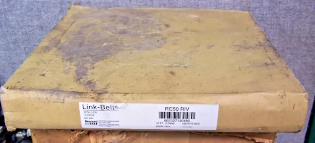 💥New Sealed Rexnord Link Belt Rc50 Riv Roller Chain 10 Ft 192 Pitch R50R10Bx