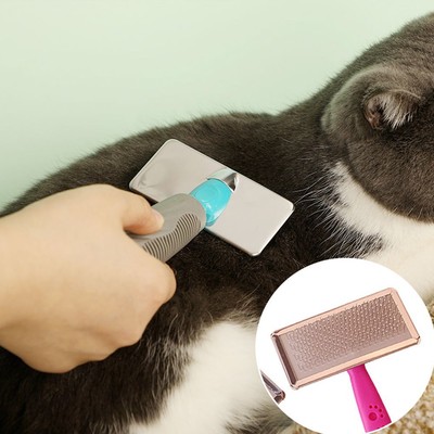 WOVELOT Pettine Denti Stretti Pulizia pulce Capelli del Cane del Gatto Spazzola Morbida Piccola in Acciaio 