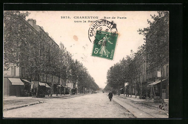 CPA Charenton, Rue de Paris vers la Barriere 1914