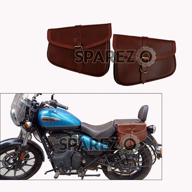 Sacoches De Selle En Cuir Marron – Fait Main – Lot De 2 – Inde
