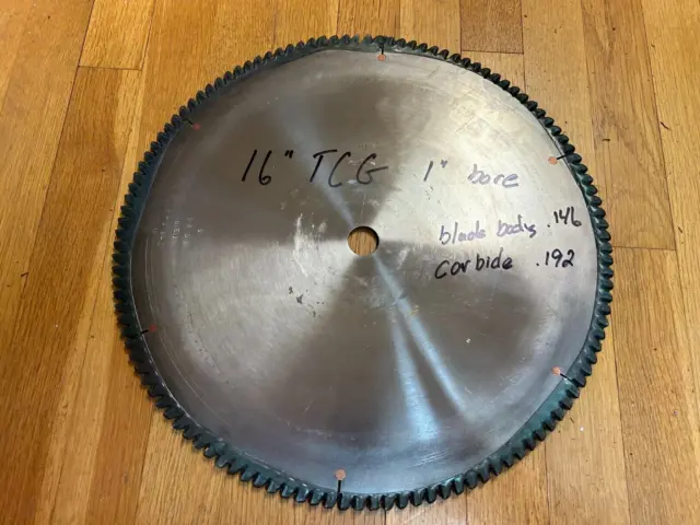 American 16" diameter 1" bore 120 tooth  TCG Industrial Crosscut Saw Blade
