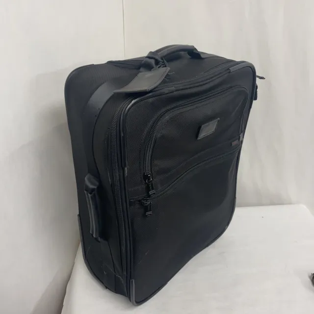 Tumi Alpha Luggage 21” Black 2 Wheel Suitcase Ballistic Nylon Carry On Bag