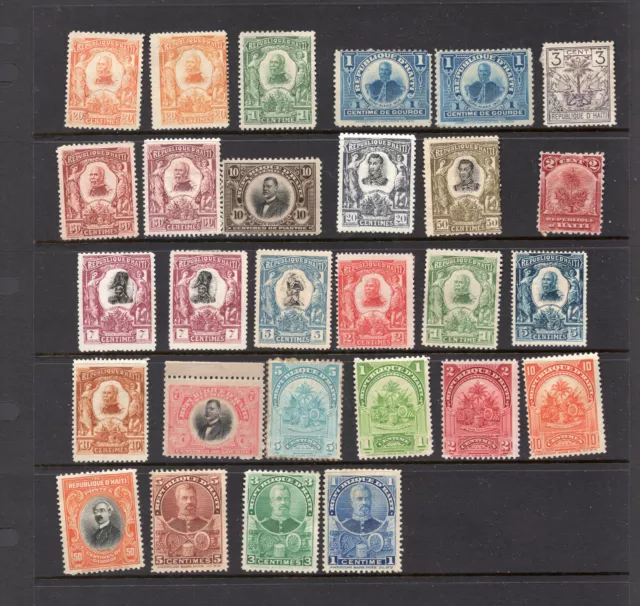 28pc HAITI STAMPS LOT COAT OF ARMS NORD ALEXIS SIMON FEVRIER ABNC UNUSED ID#245