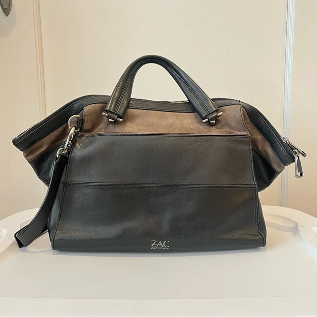 Zac Zac Posen Large Leather Color Block Satchel Handbag