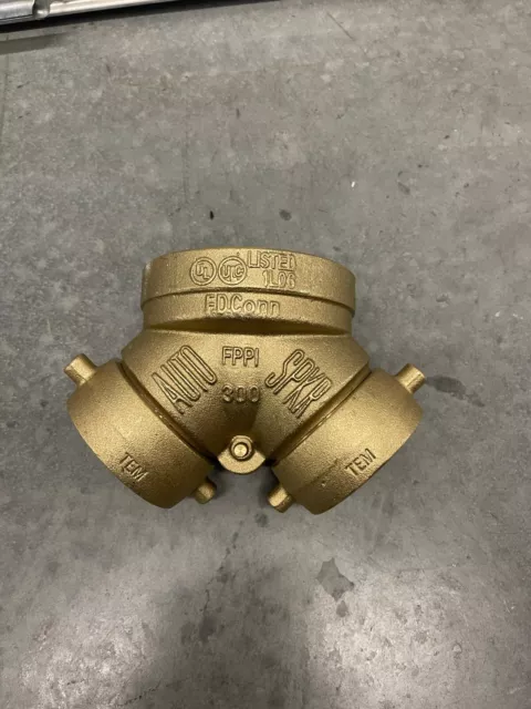 AUTOSPKR Auto Sprinkler Brass 300 Single Clapper Siamese Straight FIG 09-000
