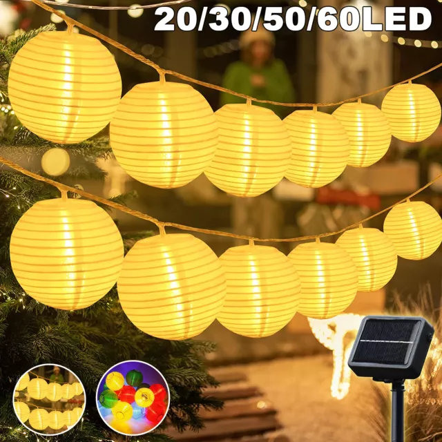LED Lichterkette Lampion Solar Beleuchtung Garten Außen & Innen Party Deko Lamp